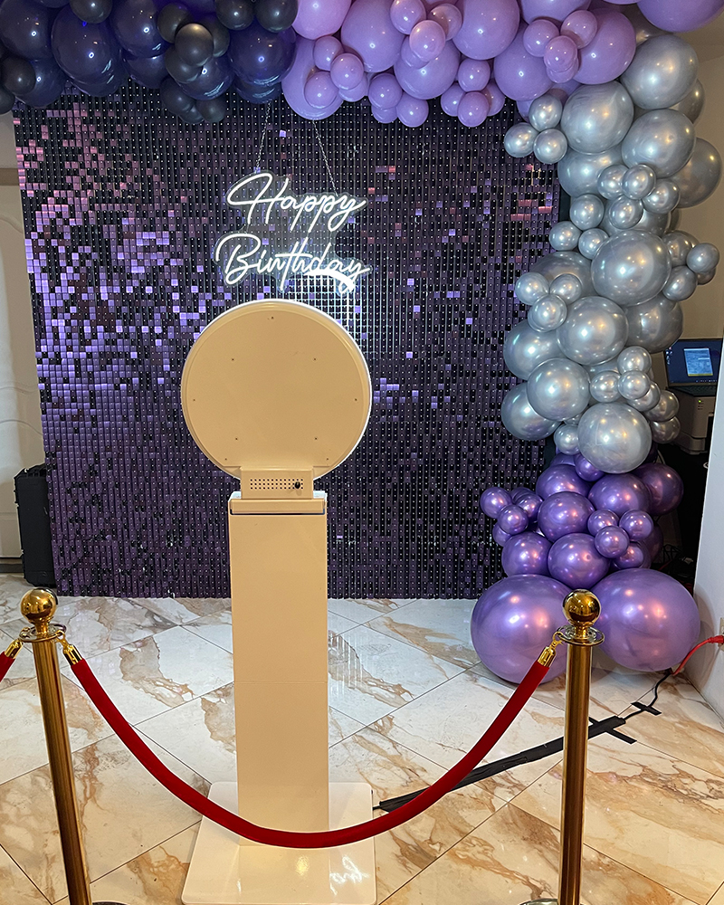 Purple shimmer wall rental atlanta